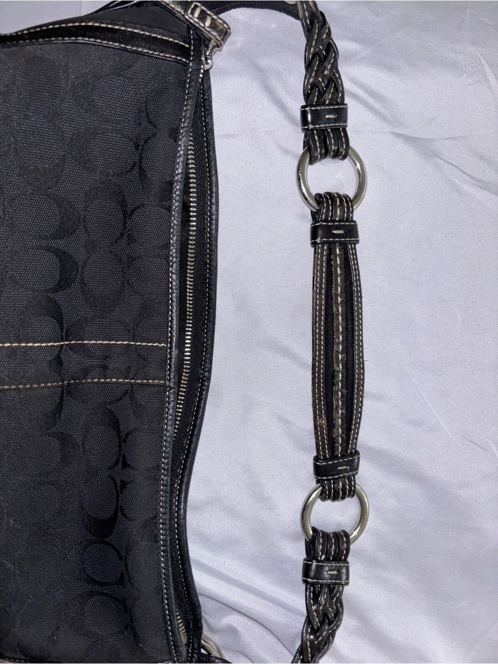 Coach Black Signature Hobo Shoulder Bag - Picture 6 of 7